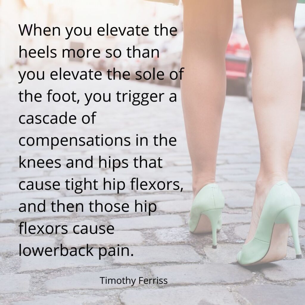 photo with quote about high heels cause hip pain