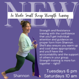 New Strength Training Sessions In-Studio!